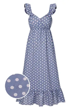 1930s Strap Ruffles Polka Dots Nightgowns