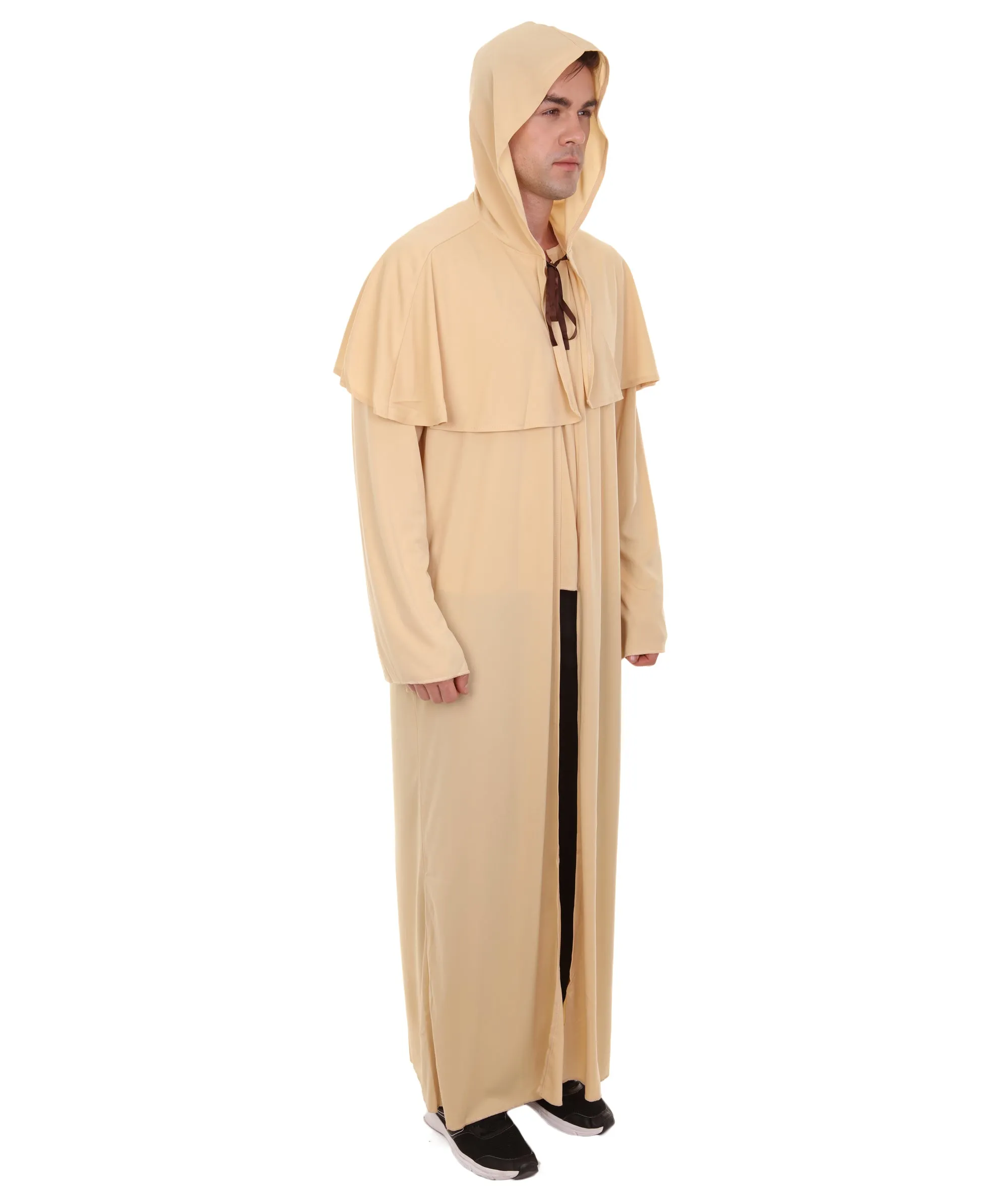 Adult Men's Wizard Robe Storybook & Fairytale Costume | Light Brown Halloween Costume