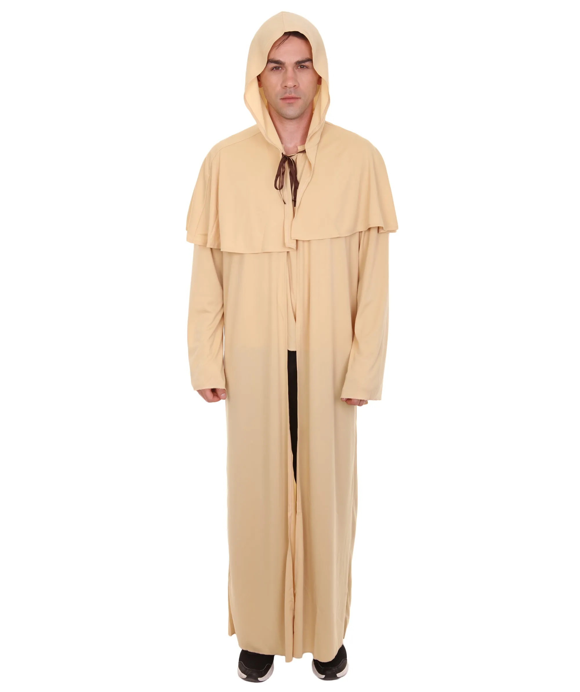 Adult Men's Wizard Robe Storybook & Fairytale Costume | Light Brown Halloween Costume