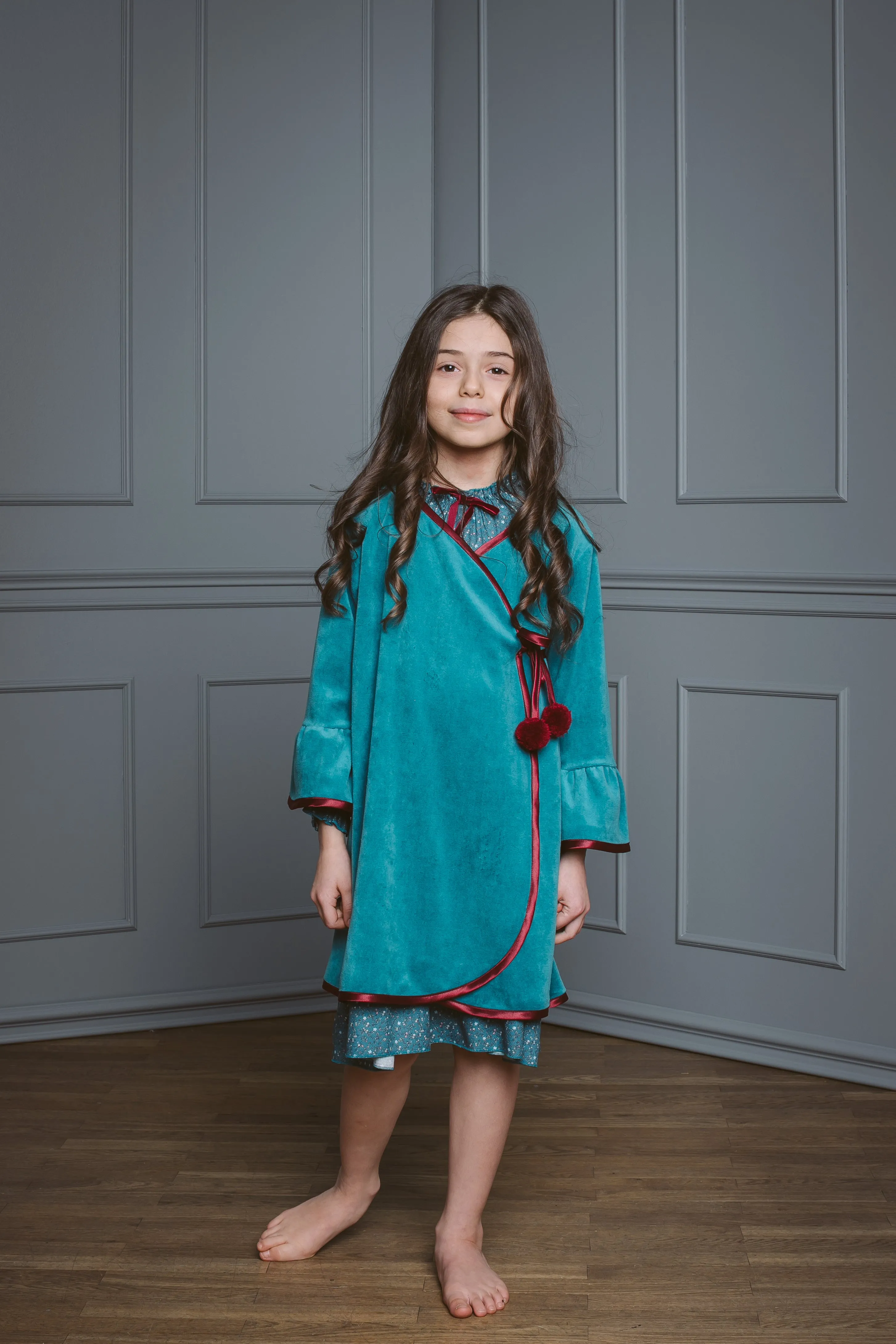 AGNIA KIDS' ROBE EMERALD