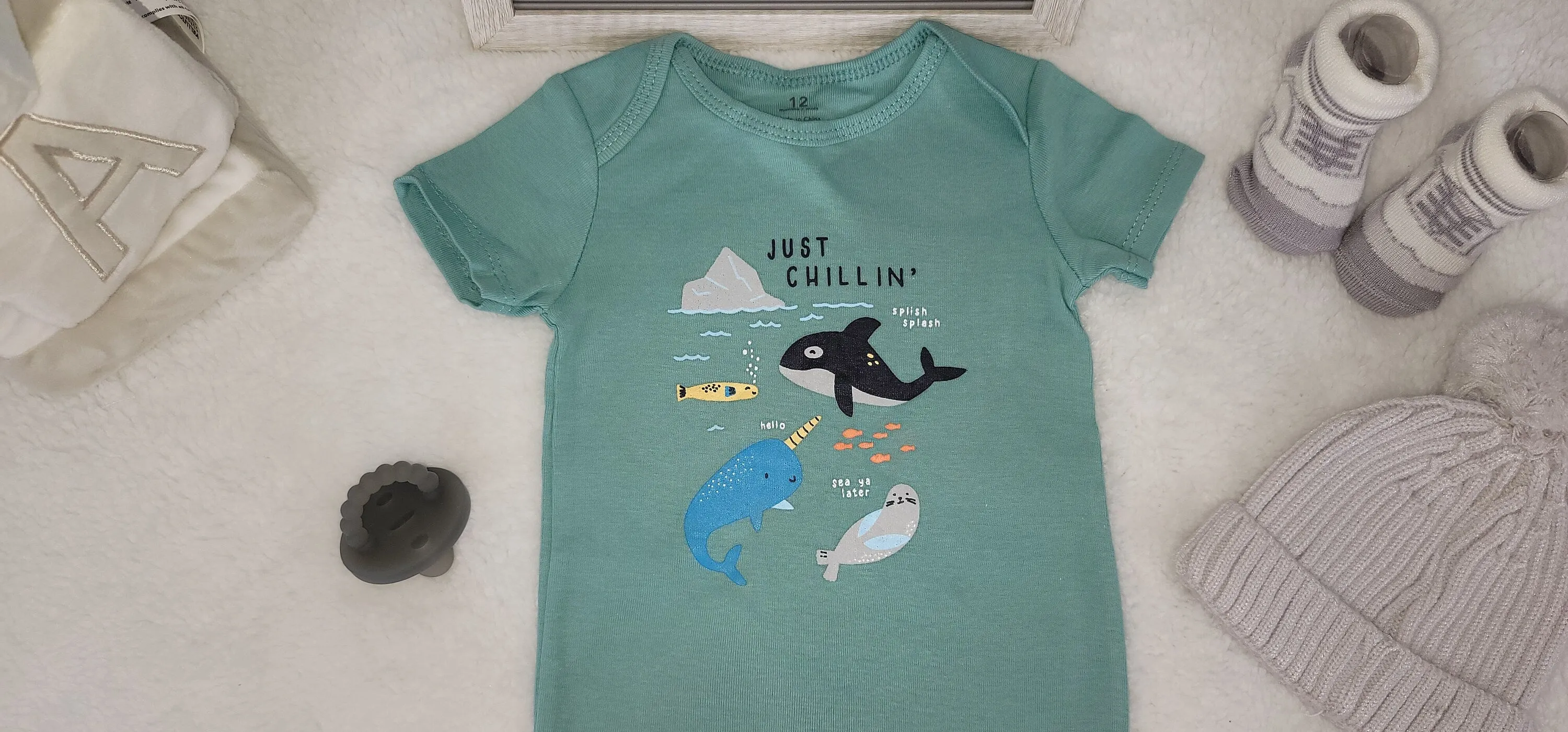 Baby Boy Onesie, Baby Gift, Bodysuit, Just Chilling, Green Onesie, Baby Shower Gift, Whale Onesie, Mom Gift, Gift, Custom Onesie