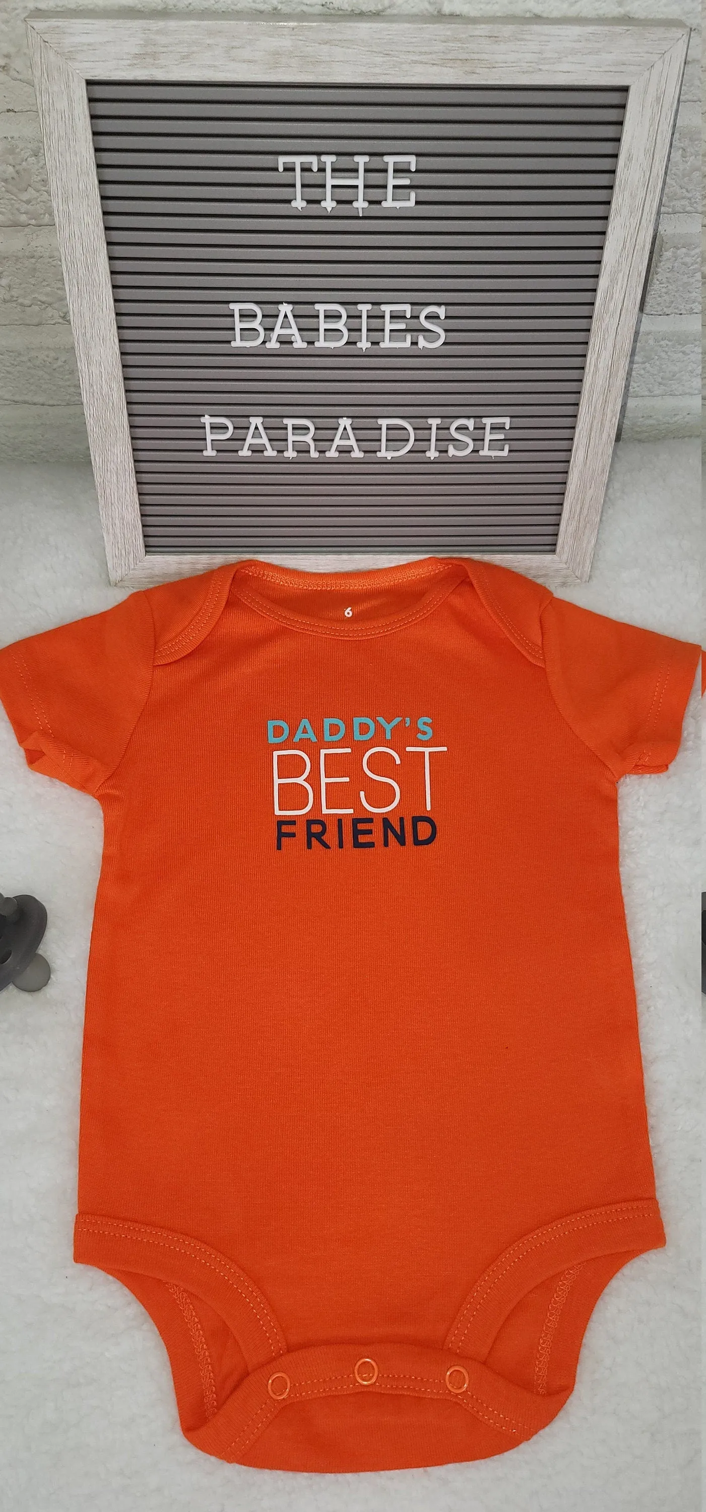 Baby Boy Onesie, Daddy's Best Friens Design Onesie,  Orange Onesie, 6 month Baby Boy Onesie, Baby shower Gift, Bodysuit, Unisex Bodysuit