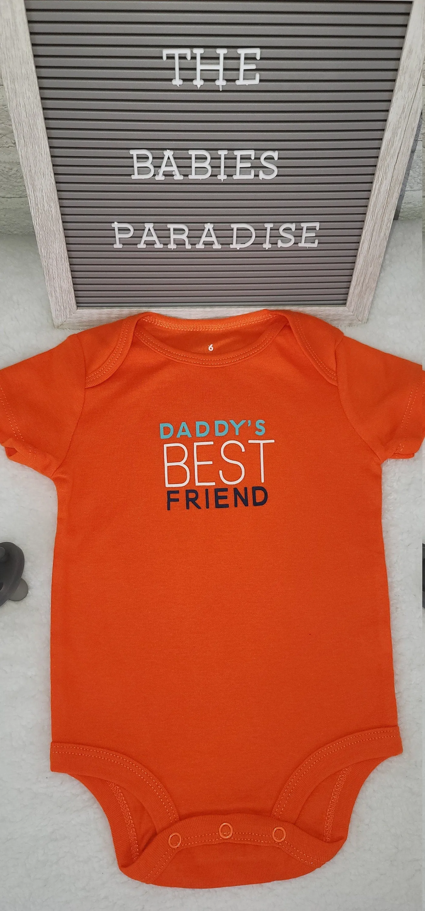 Baby Boy Onesie, Daddy's Best Friens Design Onesie,  Orange Onesie, 6 month Baby Boy Onesie, Baby shower Gift, Bodysuit, Unisex Bodysuit