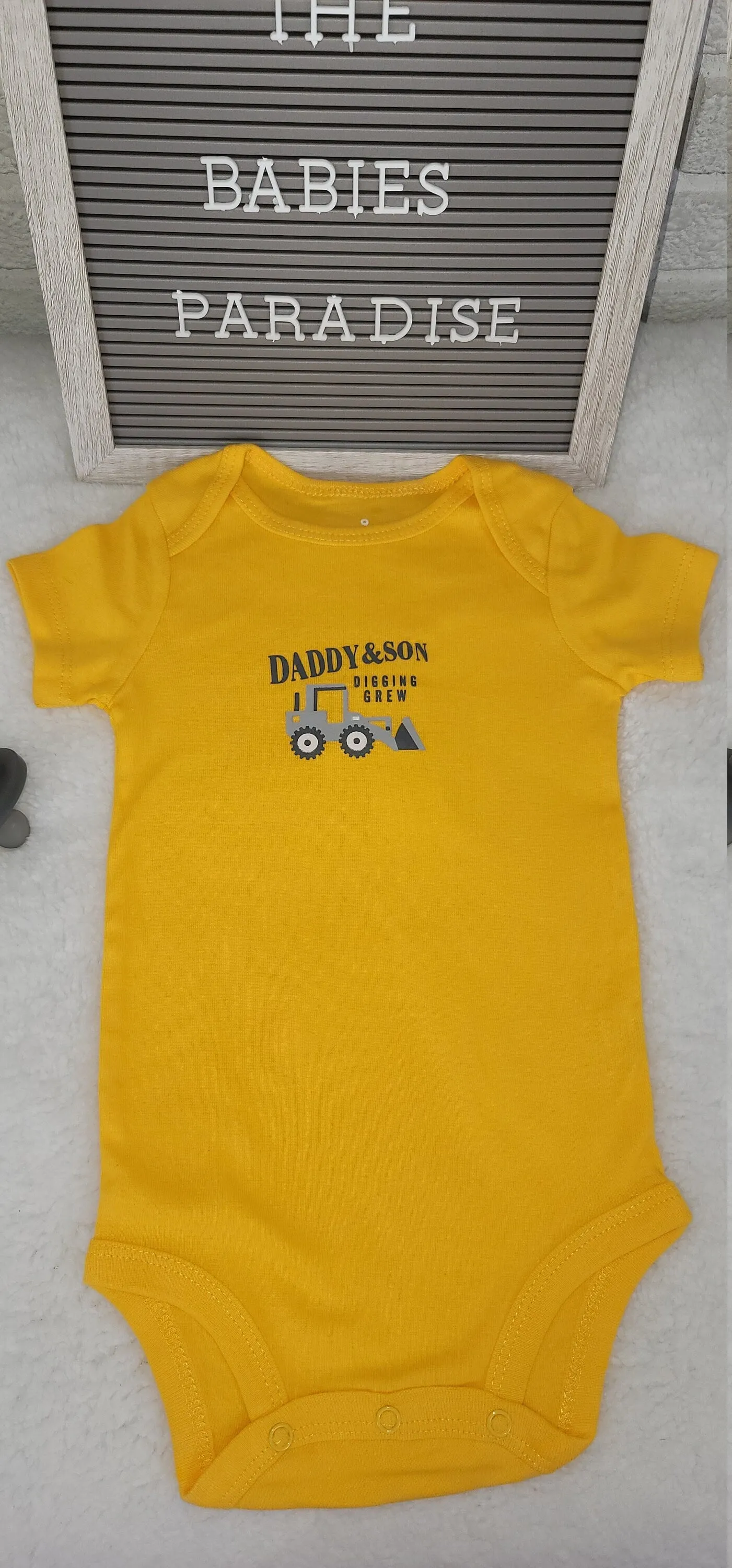 Baby Boy Onesie, Daddys Son Design Onesie,  Yellow Onesie, 9 month Baby Boy Onesie, Baby Bodysuit, Babyshower Gift, Bodysuit, Stylish Onesie