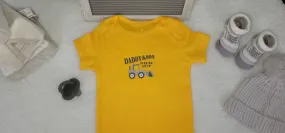 Baby Boy Onesie, Daddys Son Design Onesie,  Yellow Onesie, 9 month Baby Boy Onesie, Baby Bodysuit, Babyshower Gift, Bodysuit, Stylish Onesie