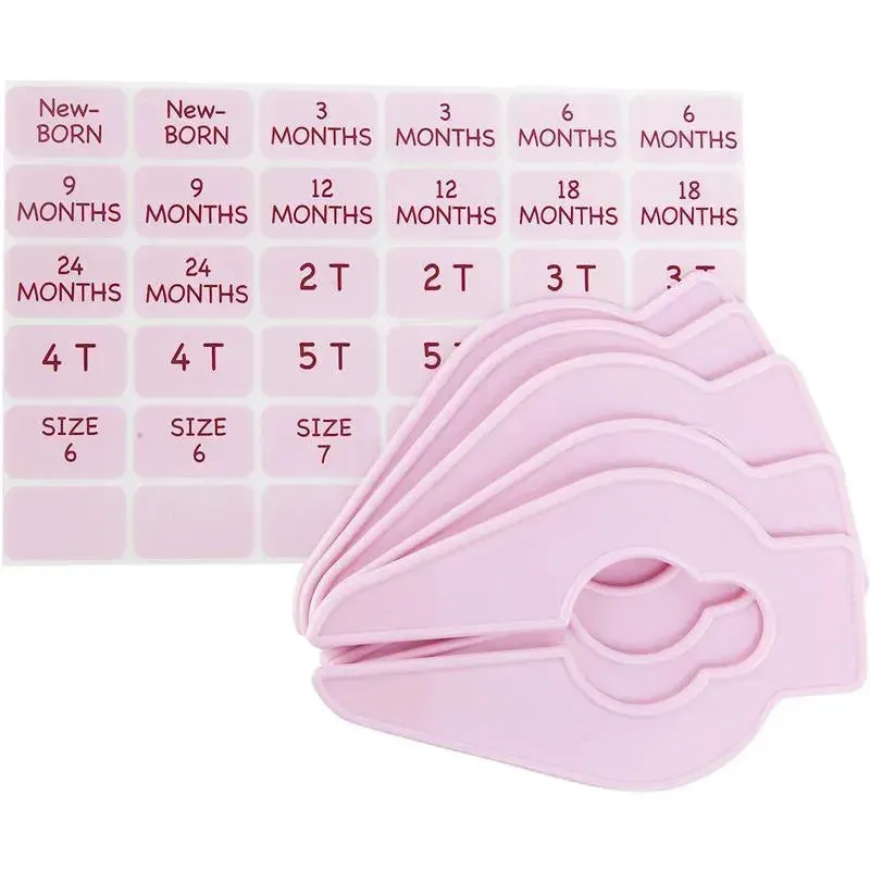 Baby Buddy - 5Pk Size-It Closet Organizers, Pink