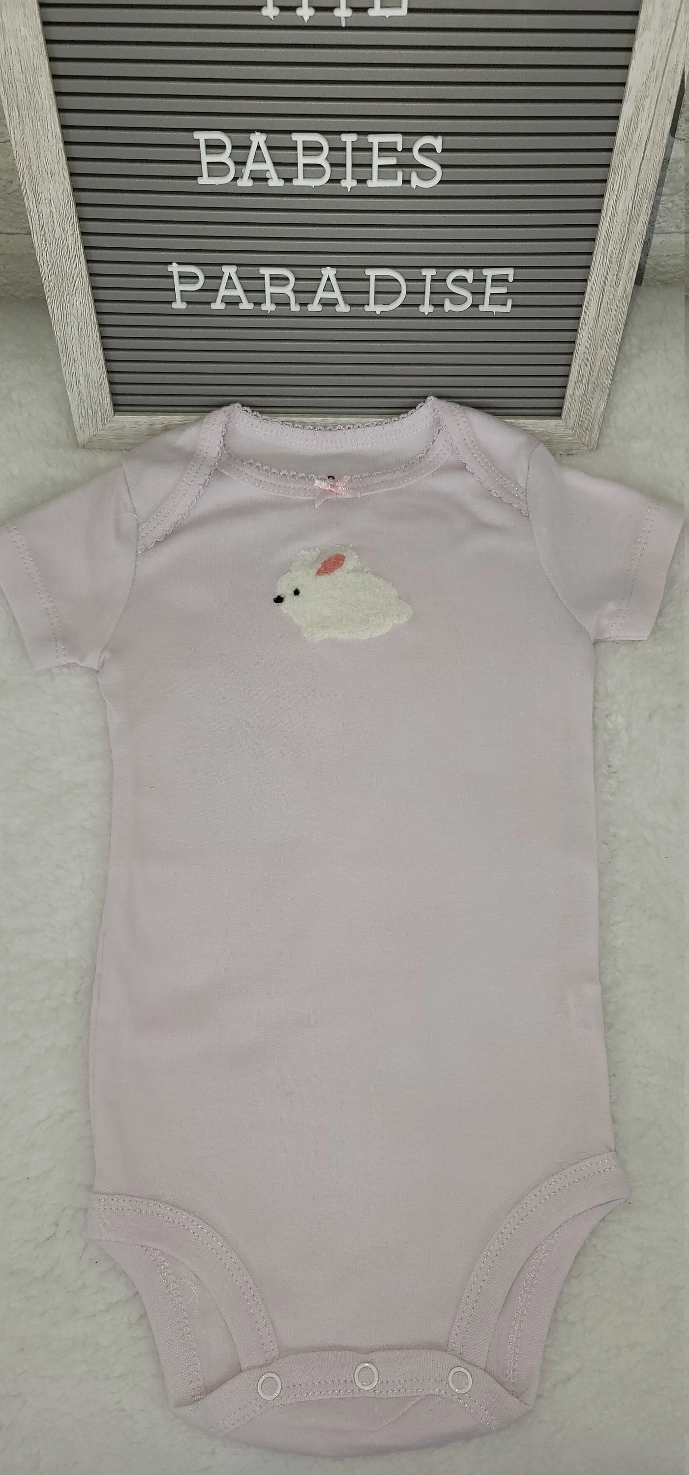 Baby Girl Onesie, Bunny Design Onesie,  Lavender Onesie, 9 month Baby Girl Onesie, Trendy Onesie, Stylish Onesie