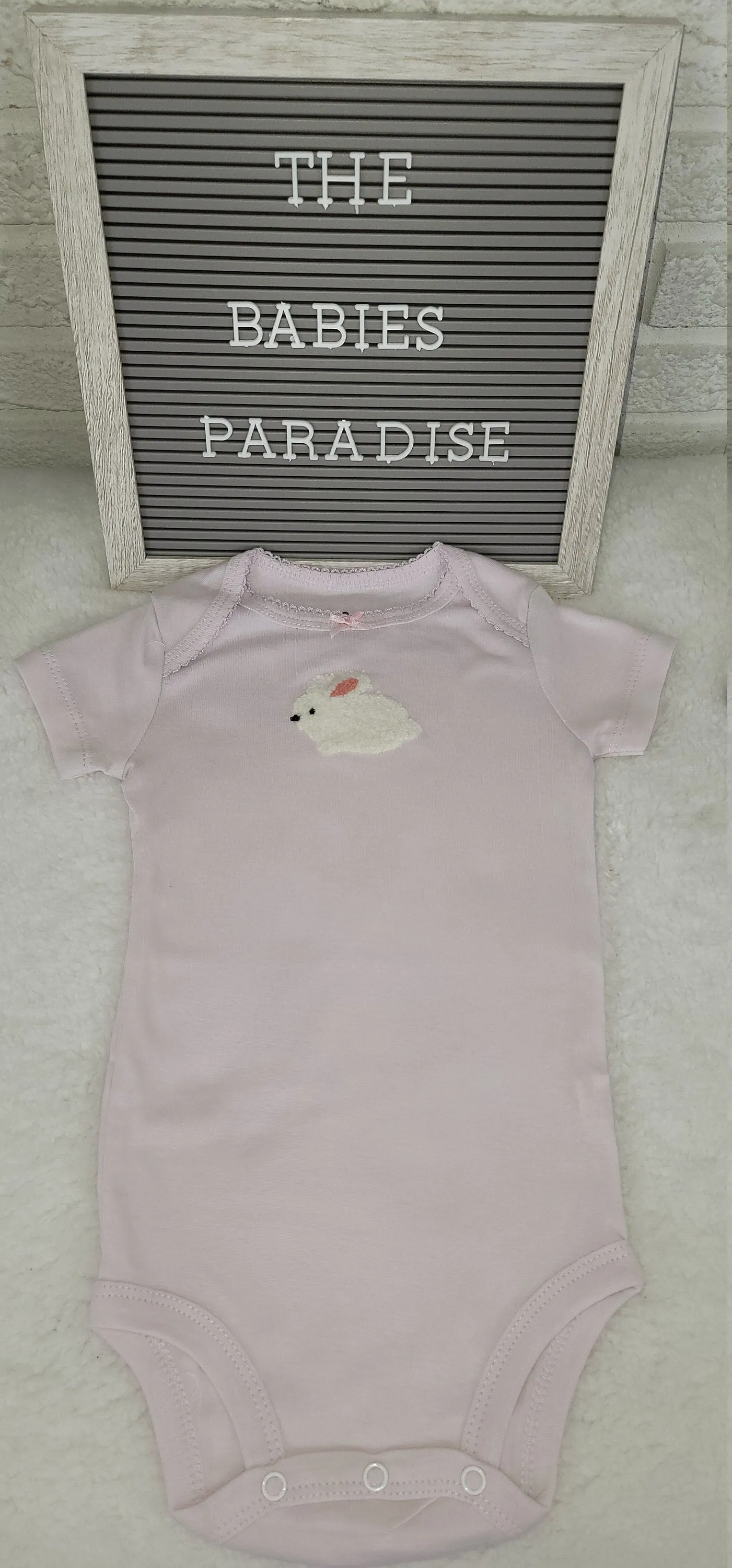 Baby Girl Onesie, Bunny Design Onesie,  Lavender Onesie, 9 month Baby Girl Onesie, Trendy Onesie, Stylish Onesie