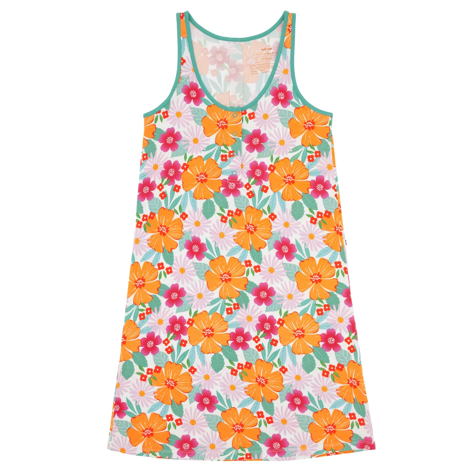 Beachy Blooms Women's Sleeveless Nightgown