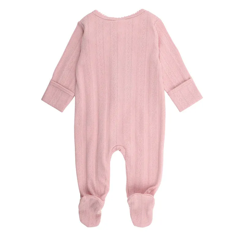 Bebe - Dusty Pink Pointelle Onesie