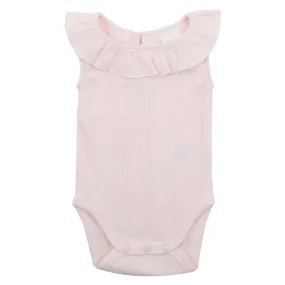 Bebe - Pink Pointelle Sleeveless Bodysuit