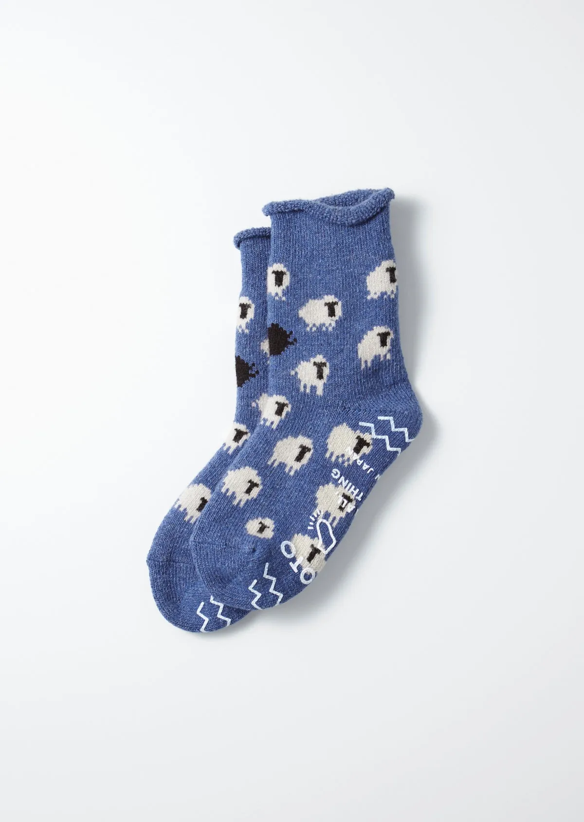 Blue Sheep Pile Room Socks