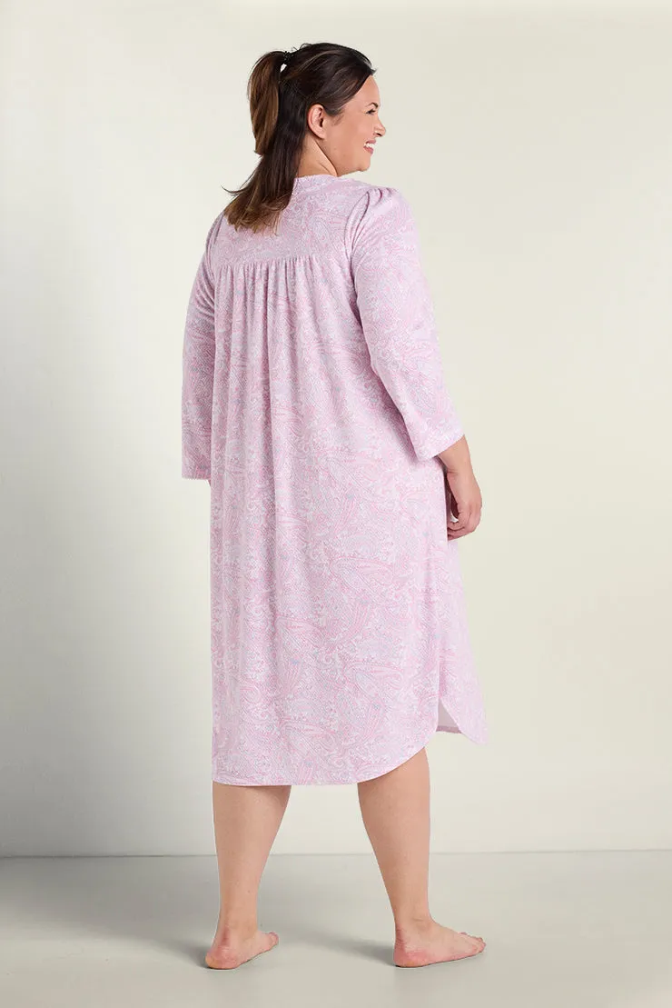 Brushed Honeycomb Long Nightgown