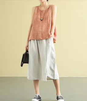 Casual linen loose fitting Women's Skirts  DZA2005107