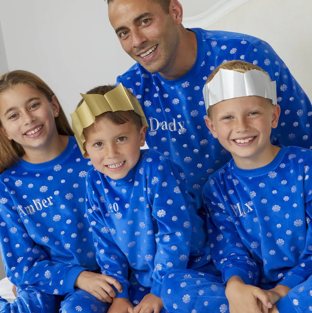 Children's Personalised Christmas Snowflake Pyjamas