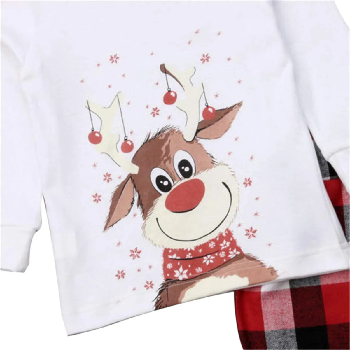 Christmas Elk Print Pajama Set Matching Family Pyjamas Xmas Nightwear