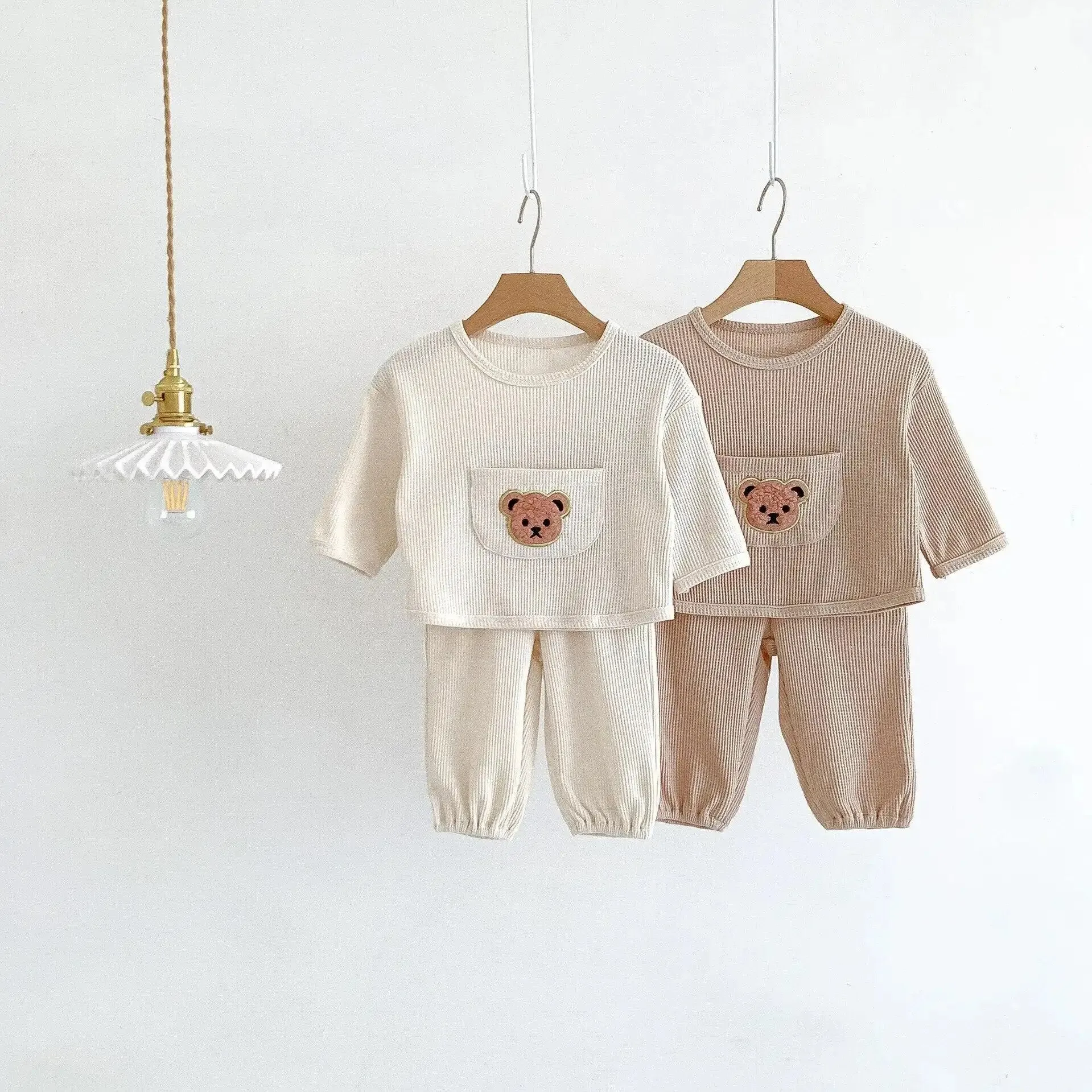 Cozy Teddy Bear Waffle Kids Set