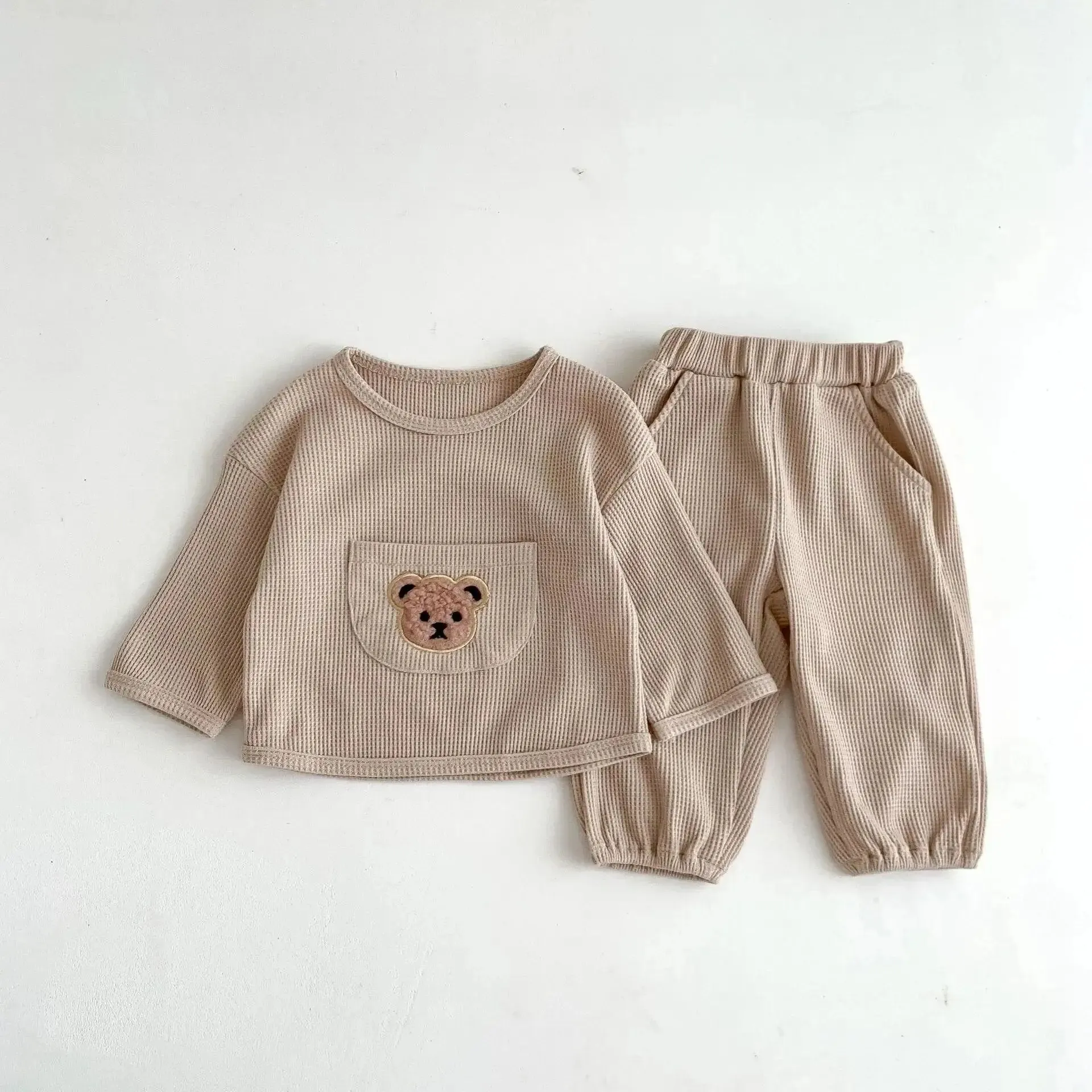 Cozy Teddy Bear Waffle Kids Set