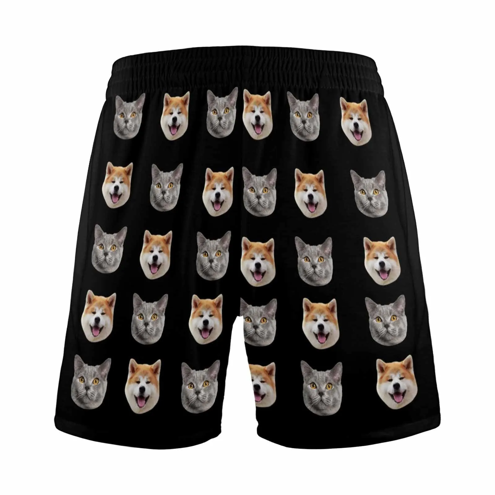 Custom Face Men's Pajama Shorts Personalized Pet Sleepwear Shorts