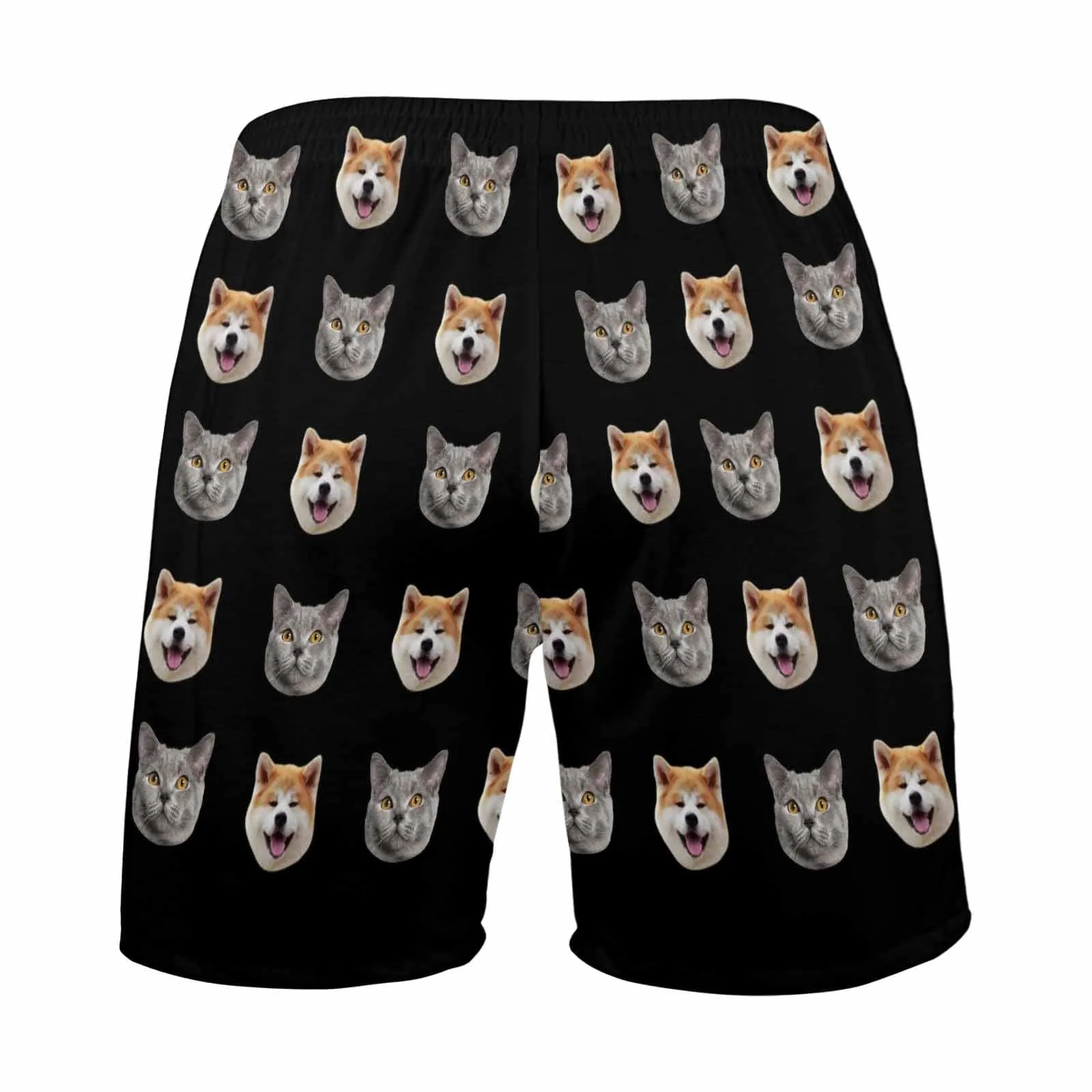 Custom Face Men's Pajama Shorts Personalized Pet Sleepwear Shorts