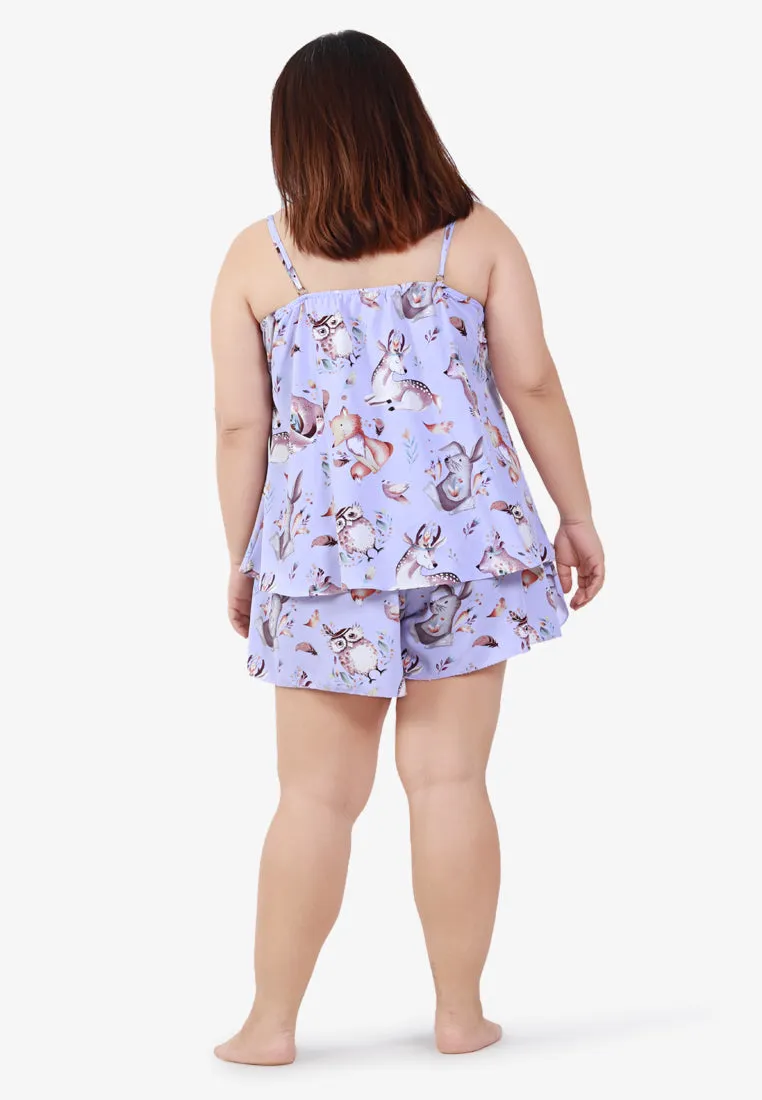 Cutiepie Short Sleepwear Set - Lilac Fauna