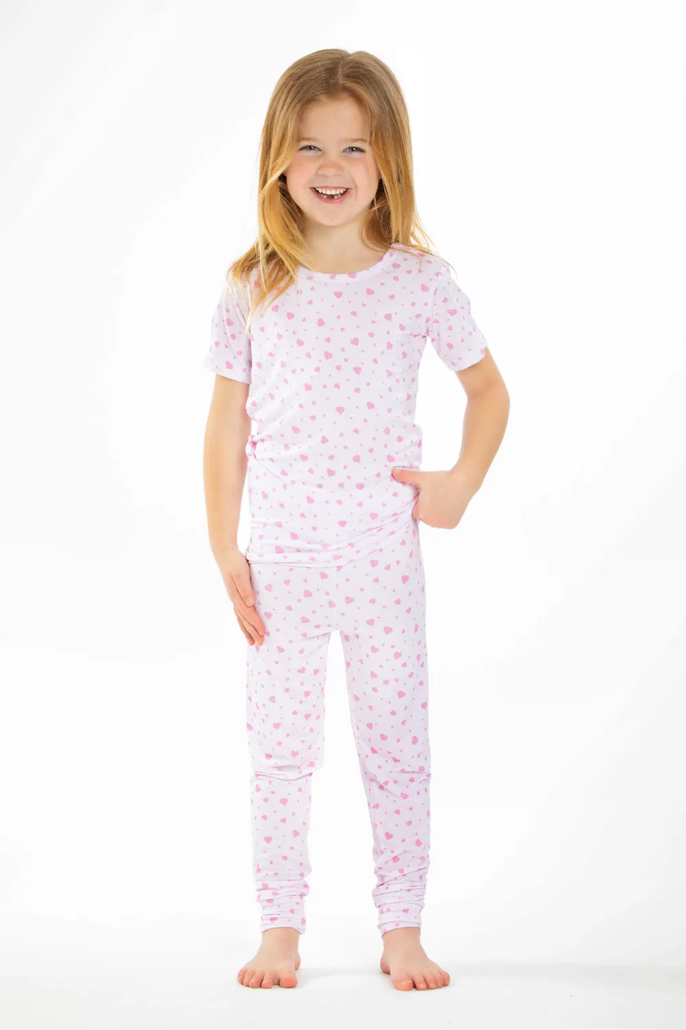 Dainty Heart Bamboo Pajamas Short Sleeve Set