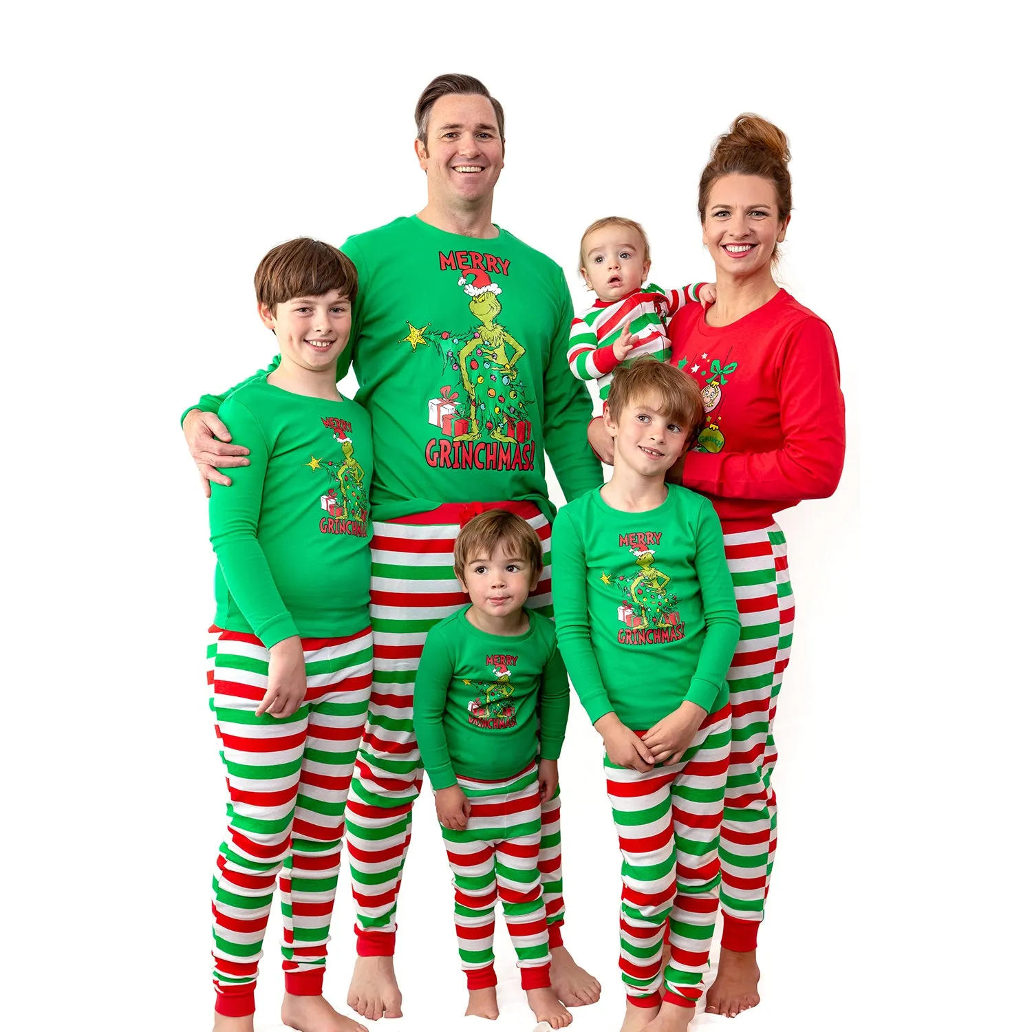 Dr. Seuss Grinch Merry Grinchmas! Matching Family Unisex Adult And Kids Pajama Set