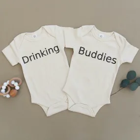 Drinking Buddies Twin Organic Baby Onesies®