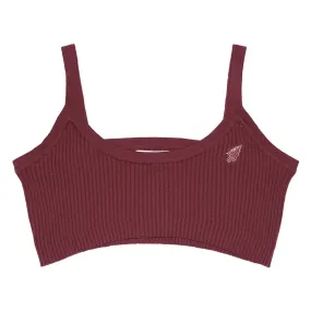 Emerson Street Women's Arrowhead Logo Solid Knit Bra Top - Garnet