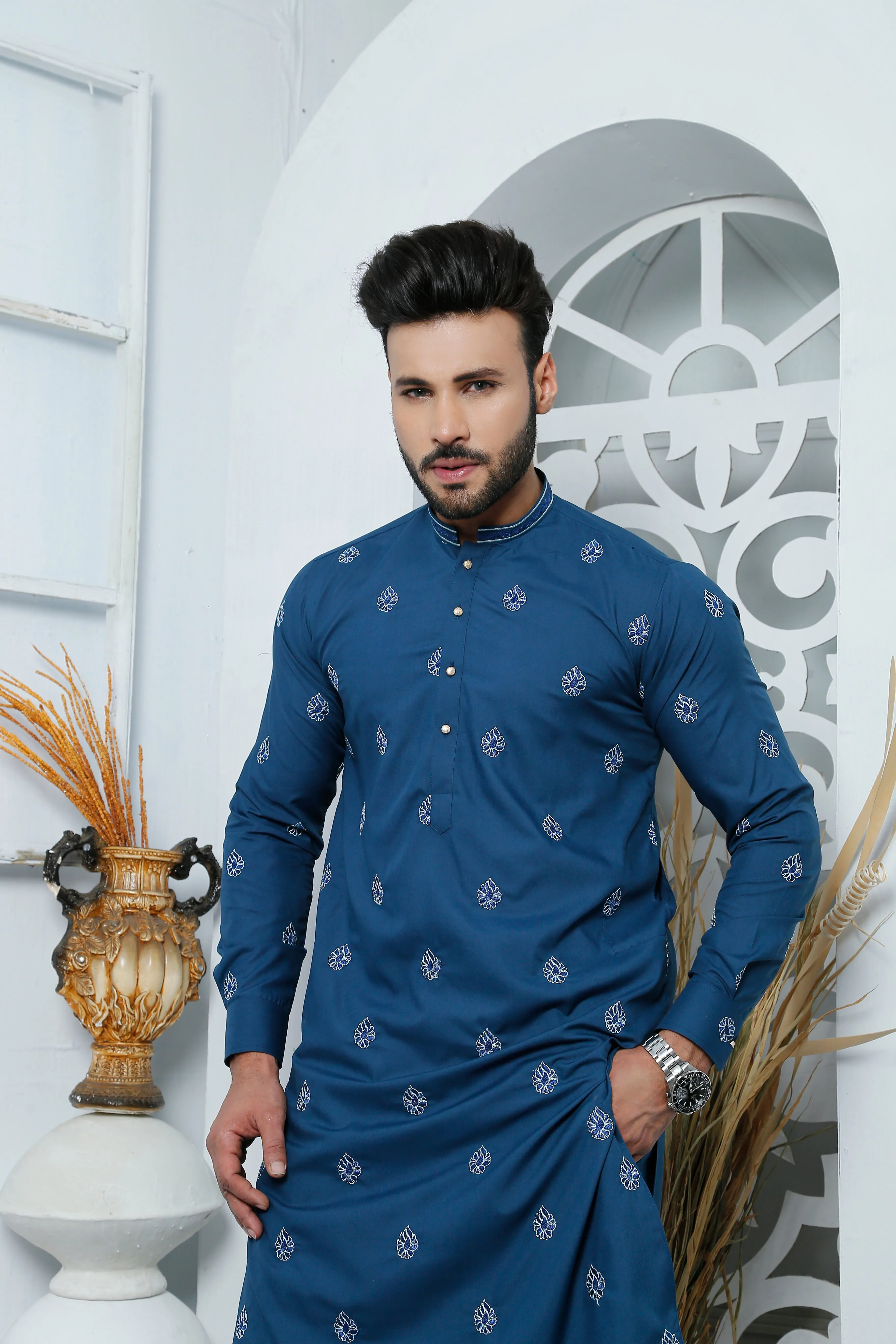 ER 502 Embroidered Men's Kurta Pajama