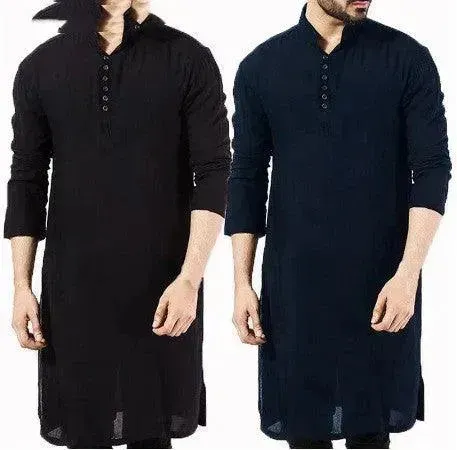 Fashionable and Elegant Arab Style Fashion Simple Long Men's Shirt Arab  Robe Moroccan Men's Jalabiya