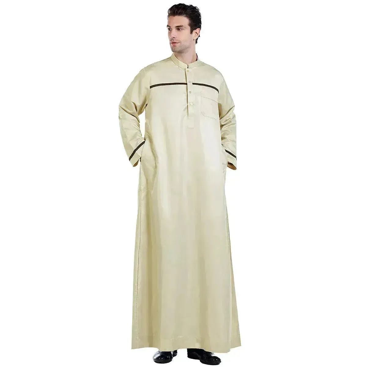 Fashionable and Elegant Foreign Trade Arab Middle East Men's Robe Moroccan Men's Jalabiya