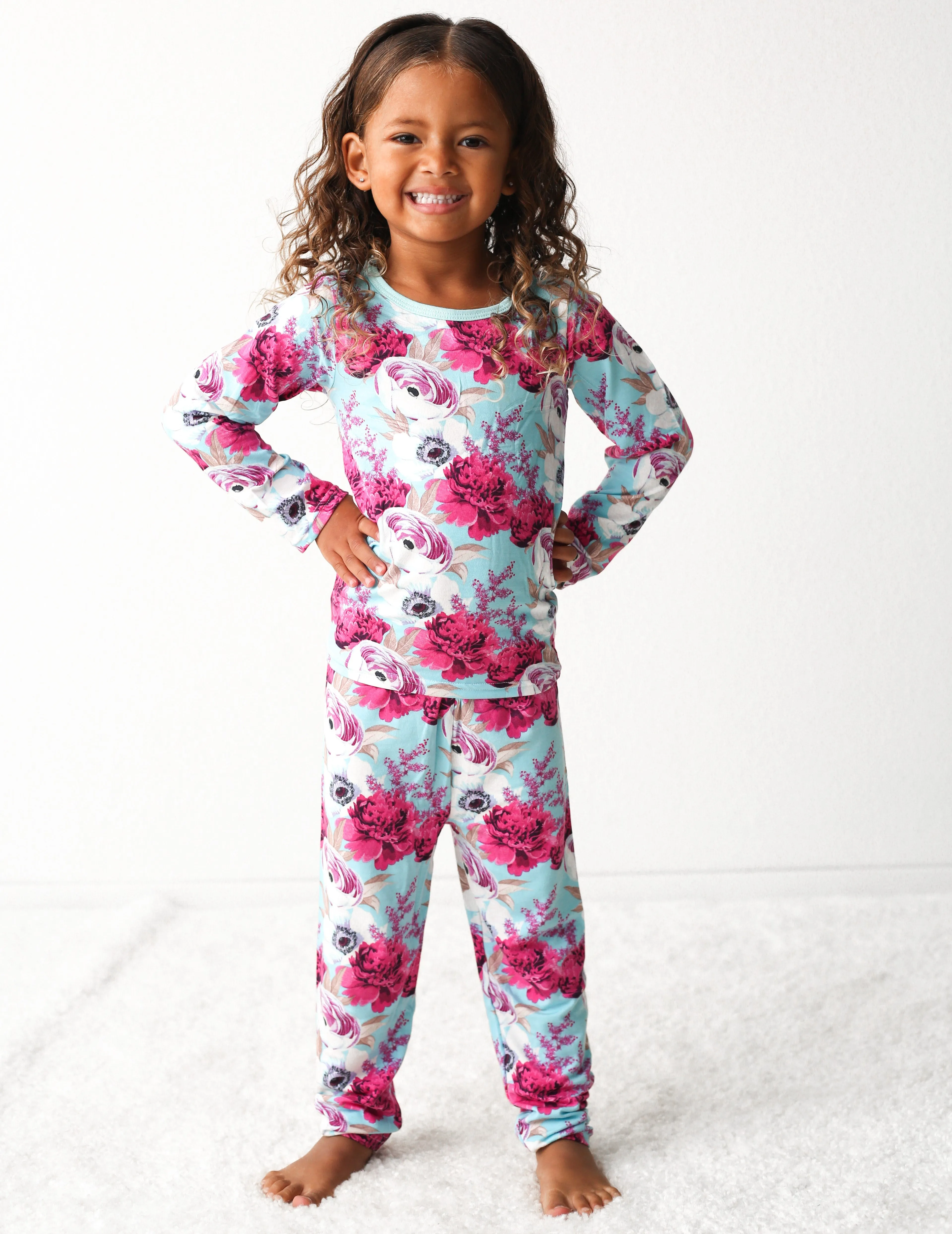 Floral Magenta Aqua Splash Pajama