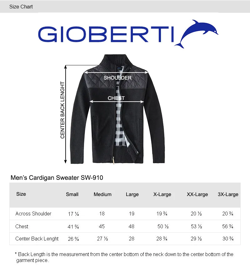 Gioberti Men's Marled Coffee Knitted Regular Fit Full Zip Cardigan Sweater with Soft Brushed Flannel Lining