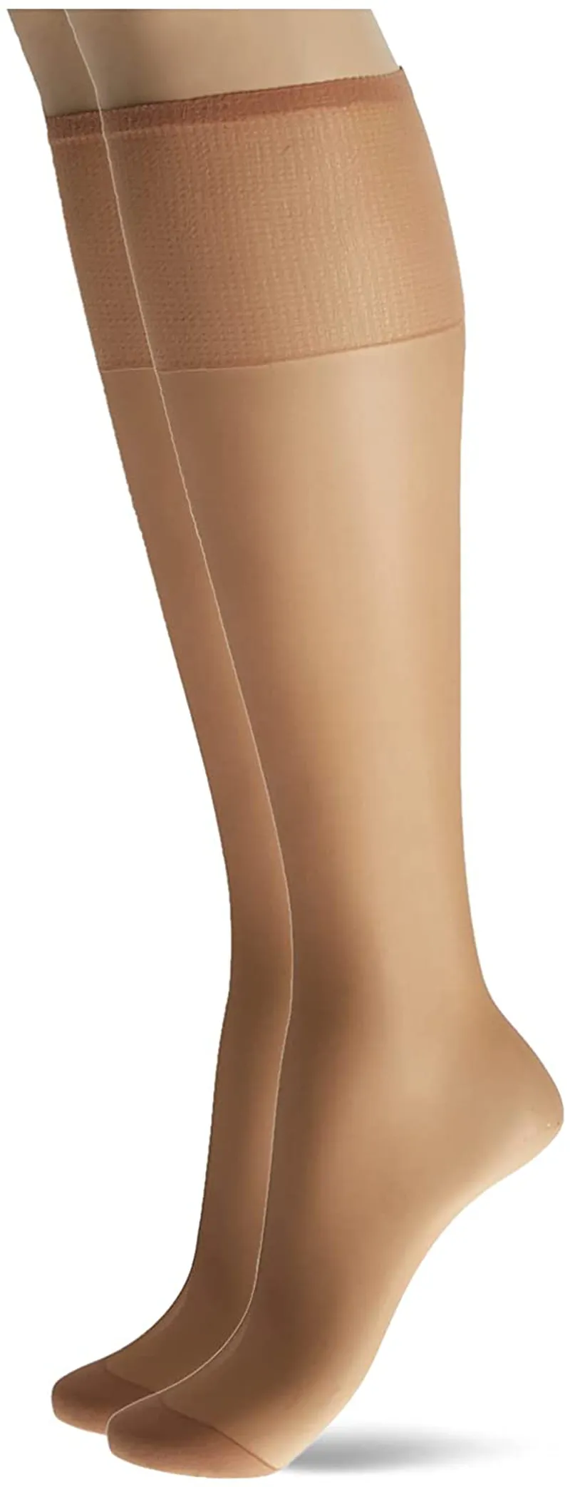 Hanes Silk Reflections Women's Knee High Reinforce Toe 2 Pack