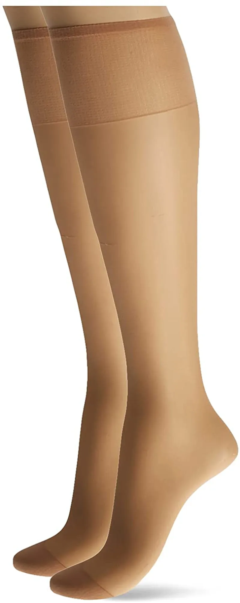 Hanes Silk Reflections Women's Knee High Reinforce Toe 2 Pack