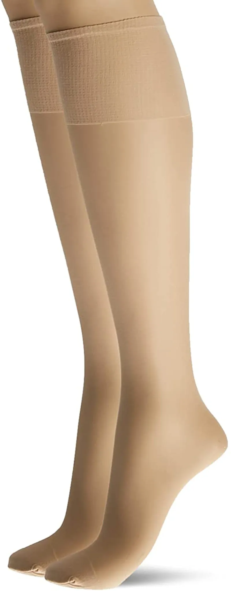 Hanes Silk Reflections Women's Knee High Reinforce Toe 2 Pack