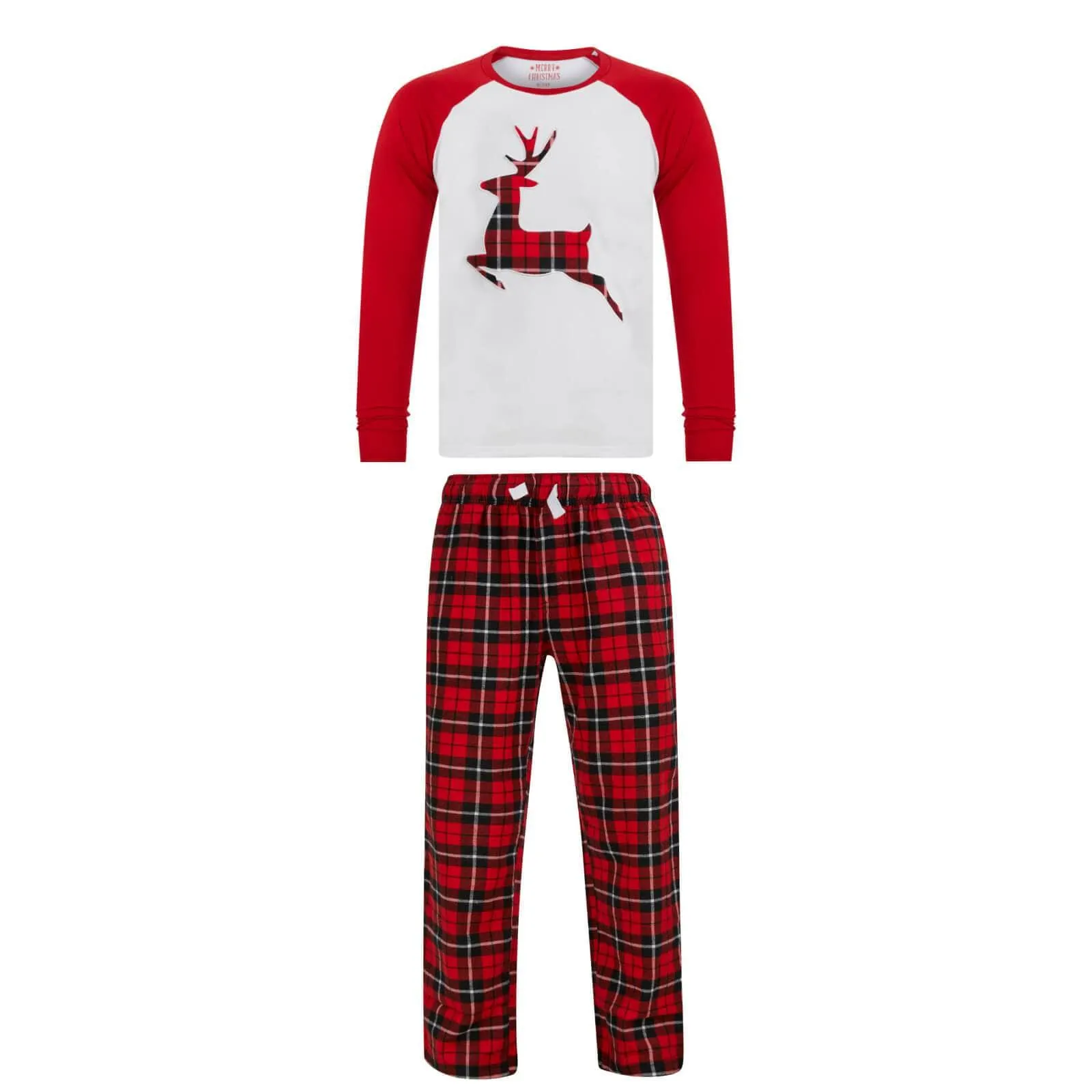 Kids Christmas Pyjama Set Stag/Reindeer Pink Red