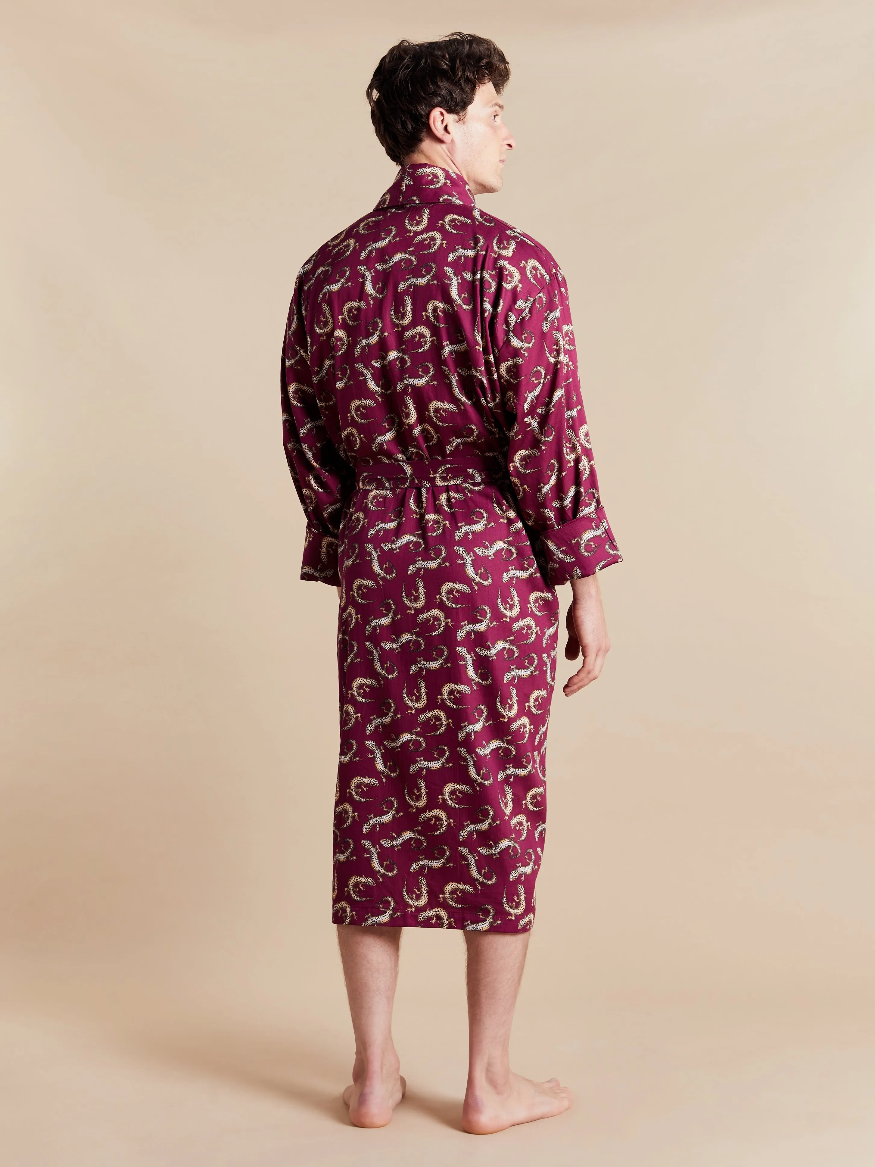 Lightweight Men's Robe - Gekko Claret