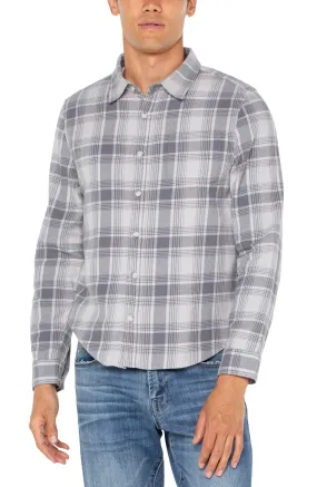 Liverpool Men's Overdye Flannel Shirt / Gray