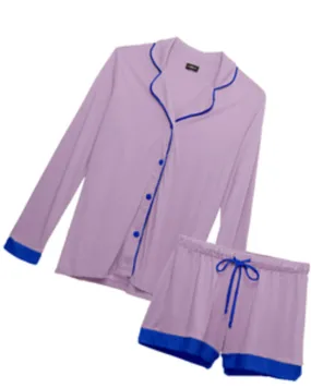 Long-Sleeve Top and Shorts Sleep Set | Frosty Lilac / Mare