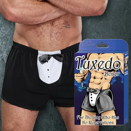 Male Power Men's Black Tuxedo Boxer