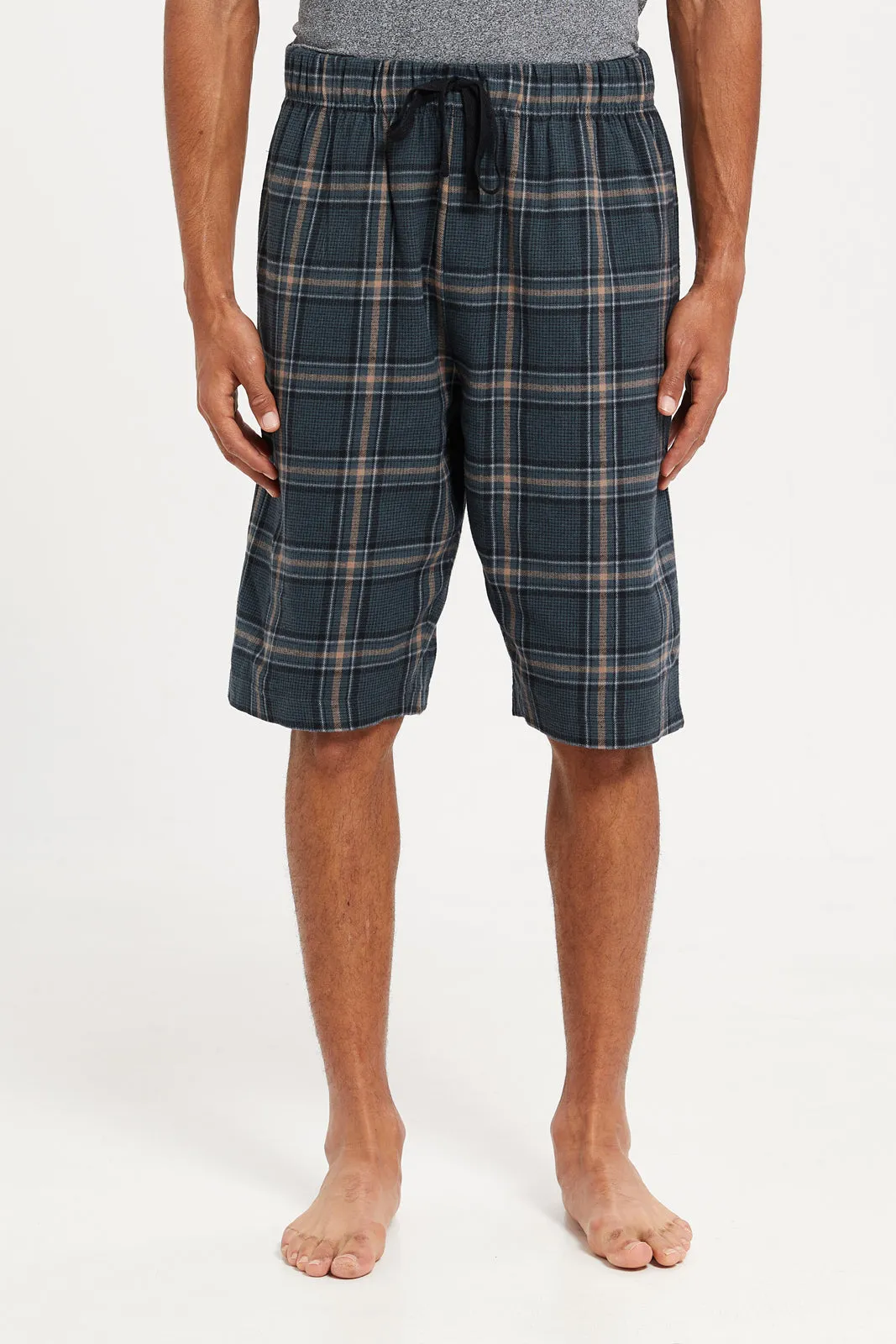 Men Charcoal Checked Nightwear Set (2 Piece)