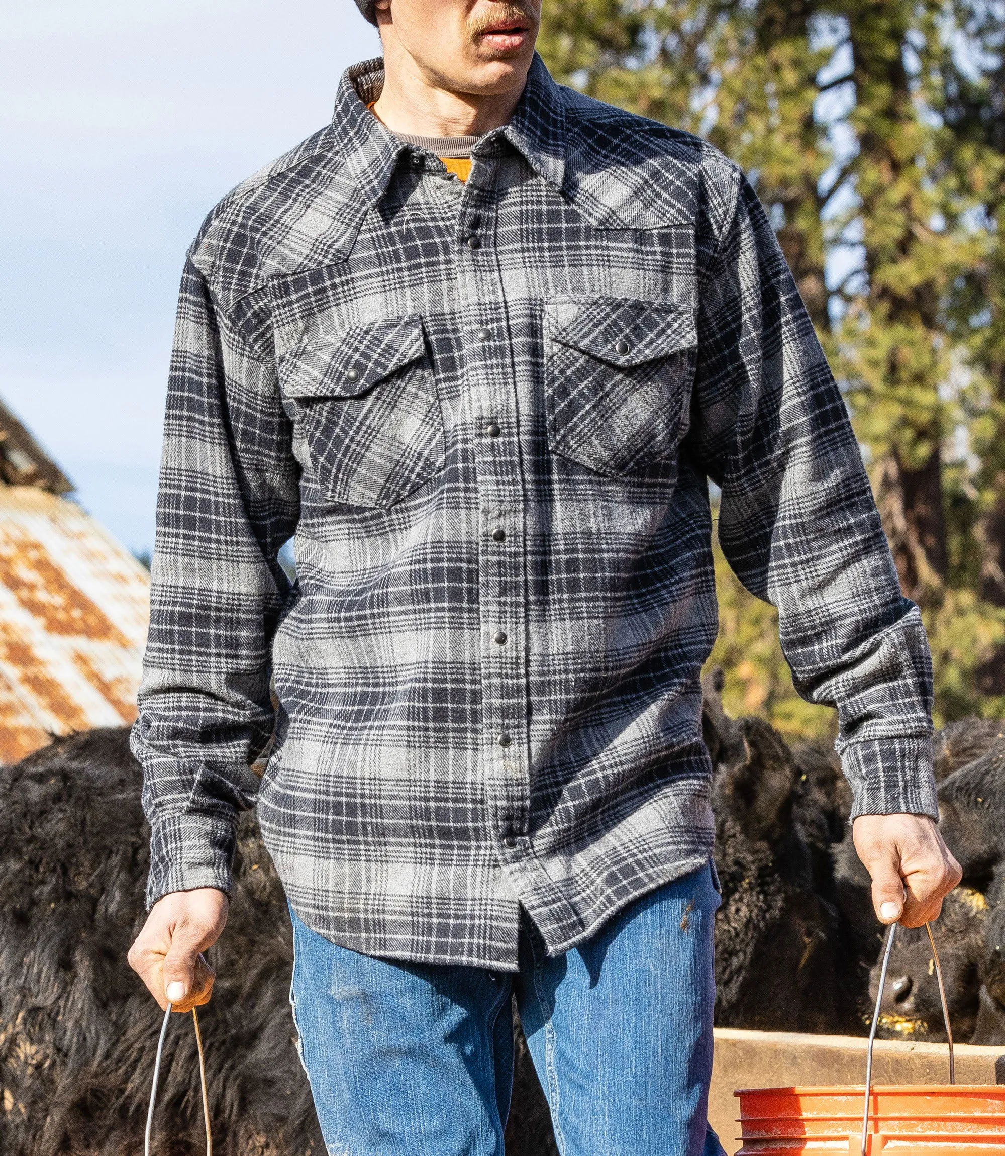 Men's Brawny Snap Front Flannel Shirt