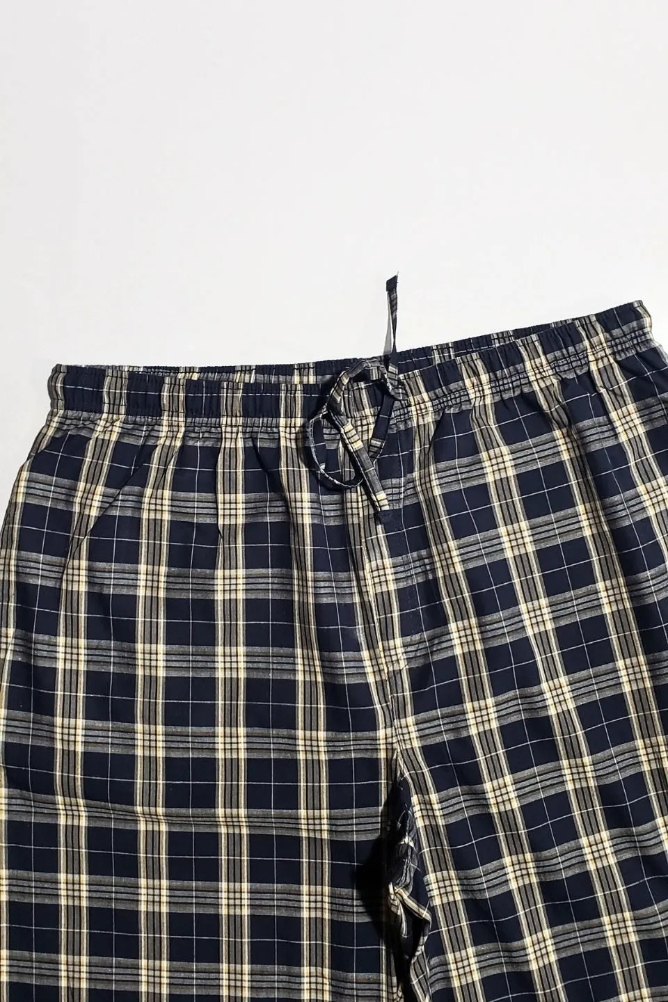 Men's Cotton Check Trouser (Navy Plaid)