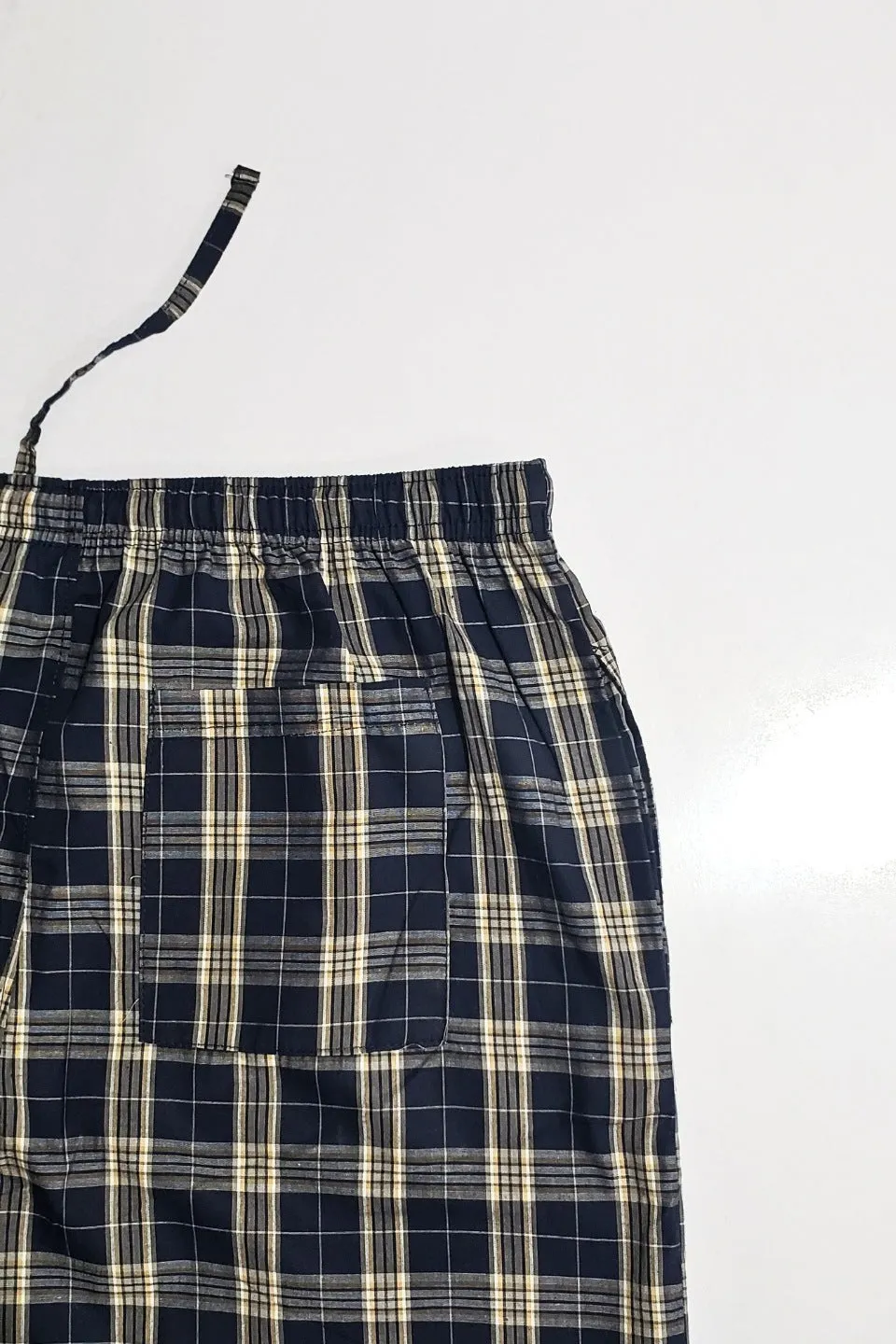 Men's Cotton Check Trouser (Navy Plaid)