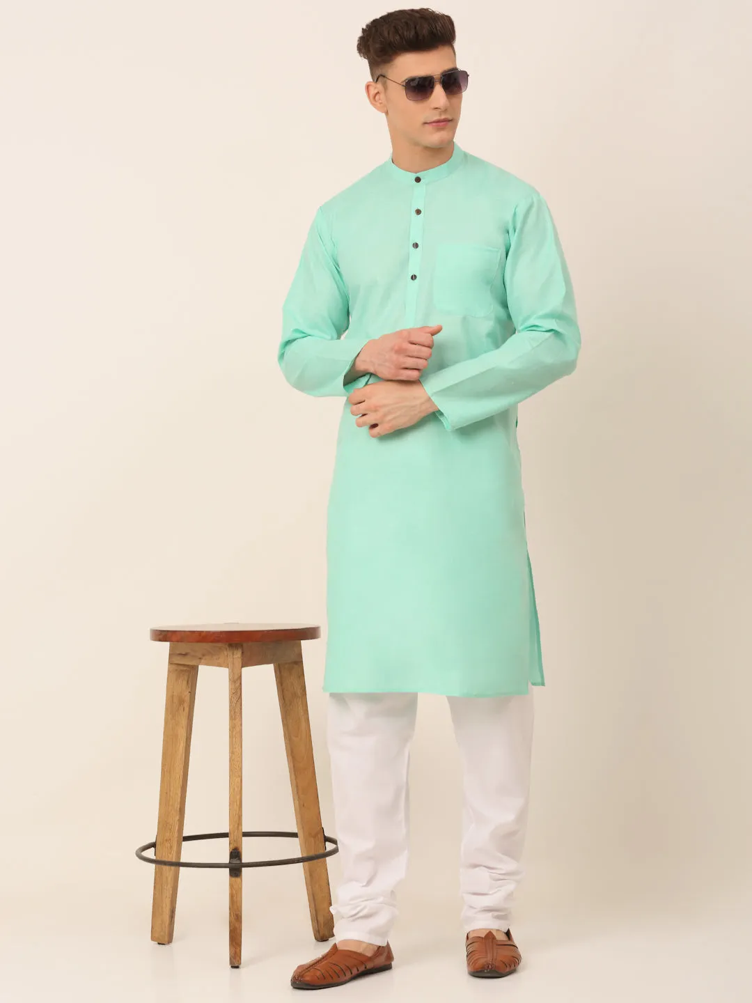 Men's Cotton Solid Kurta Pajama Sets