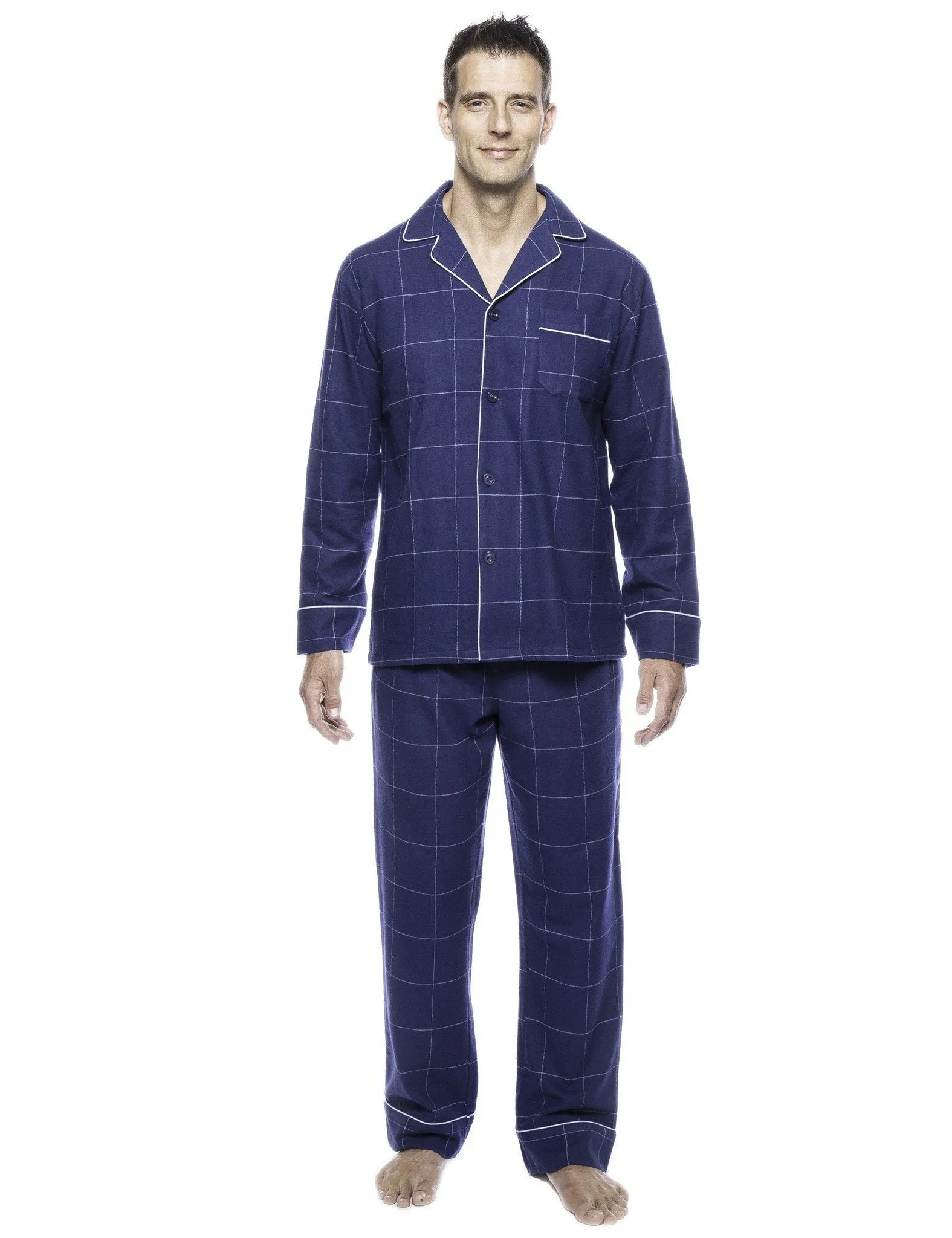 Men's Premium 100% Cotton Flannel Pajama Sleepwear Set