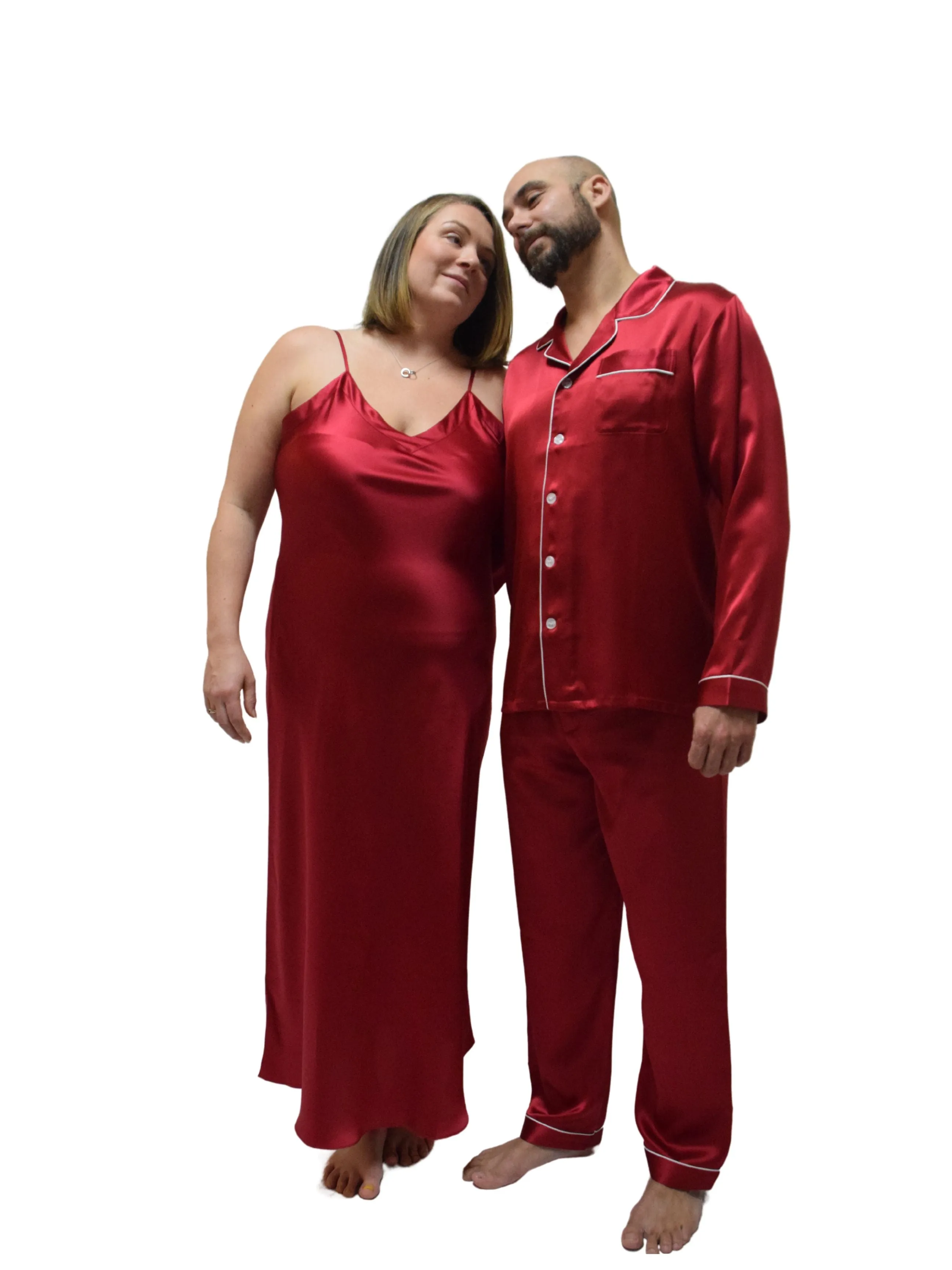 Men's Red Mulberry Silk Pajama Set