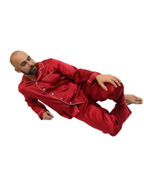 Men's Red Mulberry Silk Pajama Set